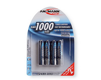 ANSMANN 4 St. AAA 1000NiMH Akkus