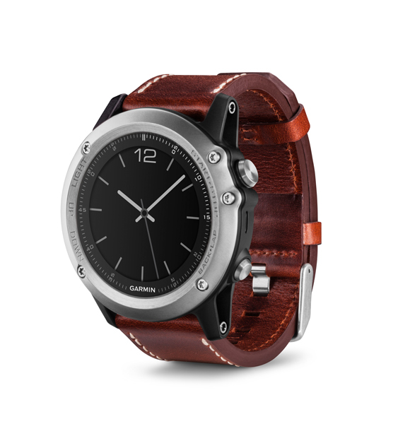 GARMIN fenix 3 SAPHIR Silber Performer Bundle mit Lederarmband