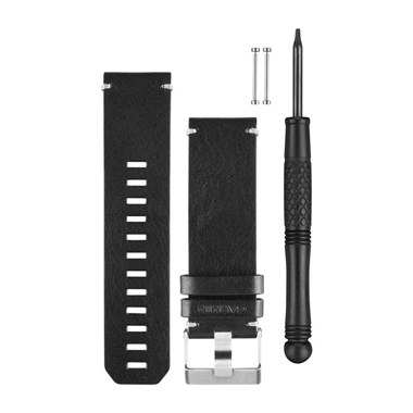 GARMIN Ersatz-Armband, Leder, schwarz, für fenix/quatix 3/tactix bravo