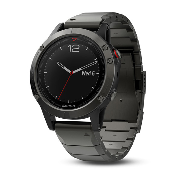 GARMIN fenix 5 SAPHIR Grau, Armband Metall