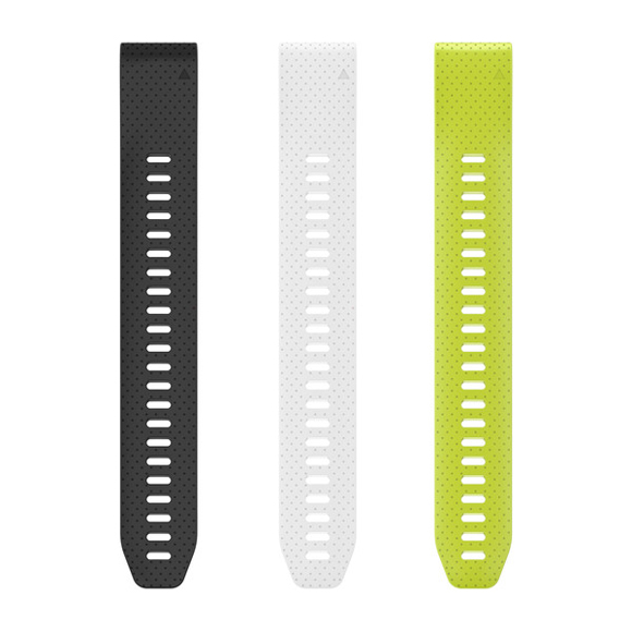 GARMIN QuickFit Ersatz-Armband für fenix 5S, Silikon, 20mm, LARGE, schwarz/weiß/gelb