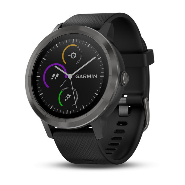 GARMIN vivoactive 3, schwarzes Silikonarmband, Schiefer (gunpowder)