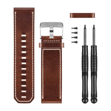 GARMIN Ersatz-Armband, Leder, braun, für fenix/quatix 3/tactix bravo