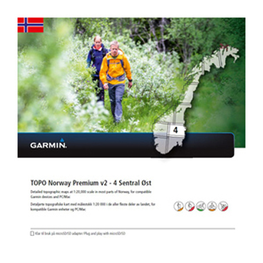 GARMIN Topo Norwegen Premium v2 - 4 Sentral Ost