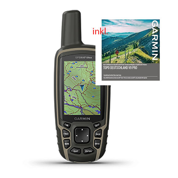 GARMIN GPSMap 64sx + Topo Deutschland V9 Pro auf microSD