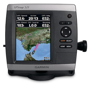 GARMIN GPSMap 521s mit Zwei-Frequenz-Schwinger (Tiefe, Temperatur)