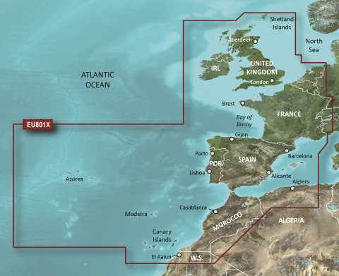 GARMIN g2 BlueChart, microSD/SD - HXEU801X - England Azoren Iber. Halbinsel