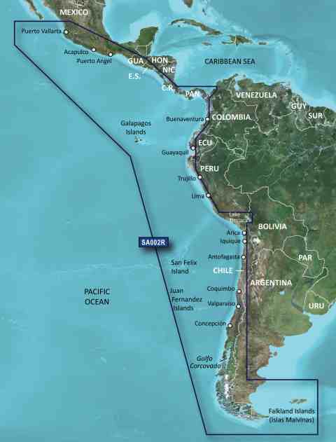 GARMIN g2 BlueChart, microSD/SD - HXSA002R - Südamerika, Westküste