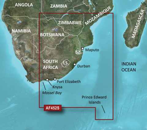 GARMIN g2 Vision BlueChart, microSD/SD - VAF452S - Knysna, SA bis Beira, MZ