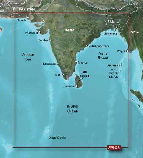 GARMIN g2 Vision BlueChart, microSD/SD - VAW003R - Indischer Subkontinent
