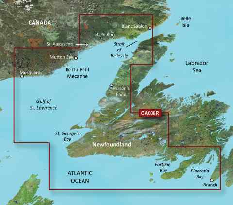 GARMIN g2 Vision BlueChart, microSD/SD - VCA008R - Neufundland West