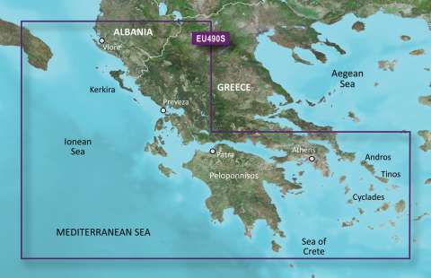GARMIN g2 Vision BlueChart, microSD/SD - VEU490S - Westküste Griechenland & Athen