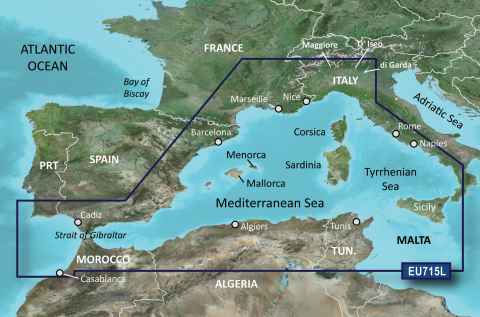 GARMIN g2 Vision BlueChart, microSD/SD - VEU715L - Mittelmeer, West