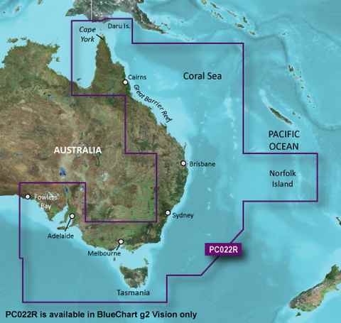 GARMIN g2 Vision BlueChart, microSD/SD - VPC022R - Ostküste Australien