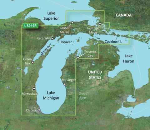 GARMIN g2 Vision BlueChart, microSD/SD - VUS016R - Lake Michigan