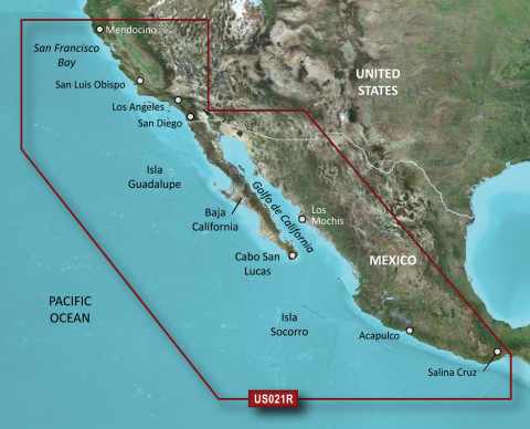 GARMIN g2 Vision BlueChart, microSD/SD - VUS021R - Kalifornien