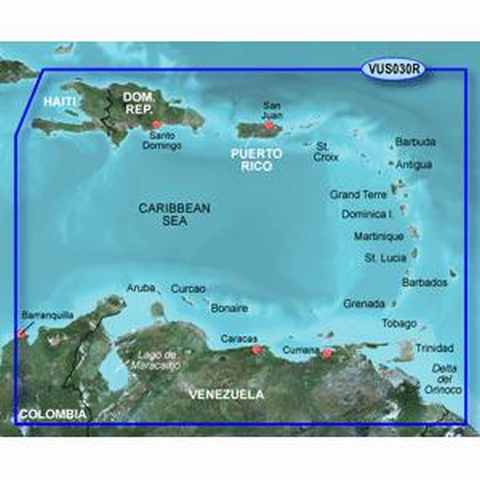 GARMIN g2 Vision BlueChart, microSD/SD - VUS030R - Südost Karibik