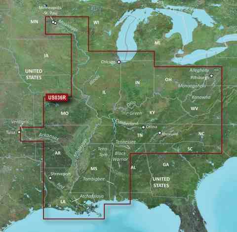 GARMIN g2 Vision BlueChart, microSD/SD - VUS036R - USA Binnengewässer