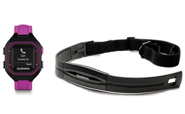 GARMIN Forerunner 25 HR, schwarz/violet, inkl.Standard-Brustgurt