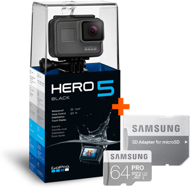GoPro HERO5 Black BUNDLE inkl. 64GB microSD 80/90MB/s