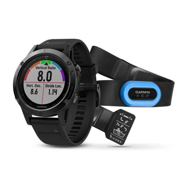 GARMIN fenix 5 GRAU, Armband schwarz, Performer Bundle
