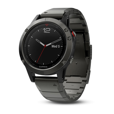 GARMIN fenix 5 SAPHIR Grau, Armband Metall