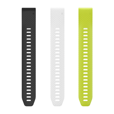 GARMIN QuickFit Ersatz-Armband für fenix 5S, Silikon, 20mm, LARGE, schwarz/weiß/gelb