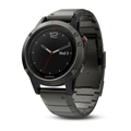 GARMIN fenix 5 SAPHIR Grau, Armband Metall